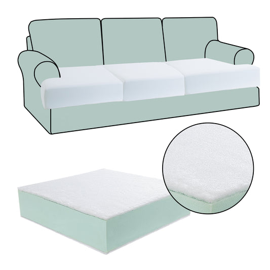 HOMBYS Couch Cushion Replacement Wrapped with Polyester Batting, High Density Couch Cushions Inserts with Dacron Fiber Layer,Upholstery Cushion Padding with Removable Cover,4 inch Thick,24"x24",1 Pcs