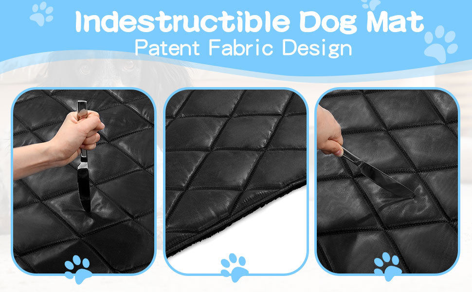 HOMBYS Indestructible Dog Bed for Crate,Large Waterproof Chew Proof Dog Bed,Reviserable Durable Dog Bed for Aggressive Chewers,Machine Washable Tough Dog Bed,Reversible Pee Proof Fleece Flat Dog Pad