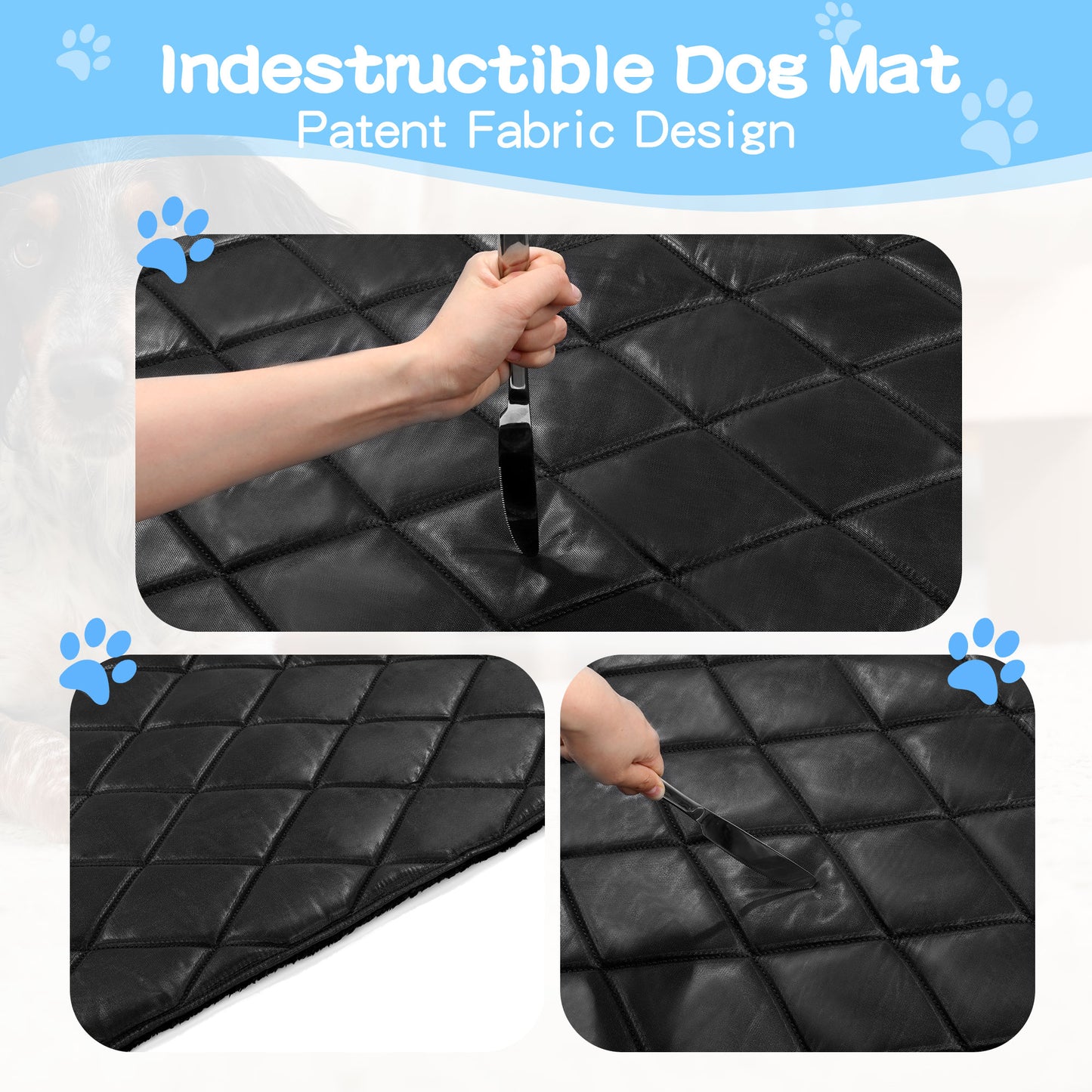 HOMBYS Indestructible Dog Bed for Crate,Large Waterproof Chew Proof Dog Bed,Reviserable Durable Dog Bed for Aggressive Chewers,Machine Washable Tough Dog Bed,Reversible Pee Proof Fleece Flat Dog Pad