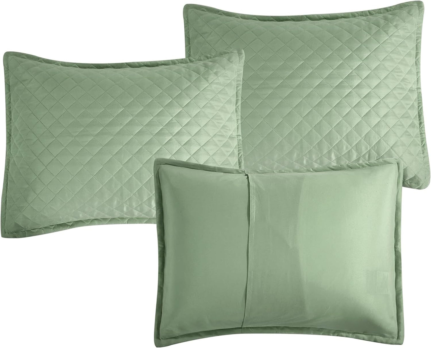 HOMBYS Daybed Sets- Diamond Stitching Daybed Bedding Set, All Season Cozy Bedding with Bedskirt with Shams Twin Size, 75"x39" 5 Piece,100% Microfiber (Sage Green, 75"x39")