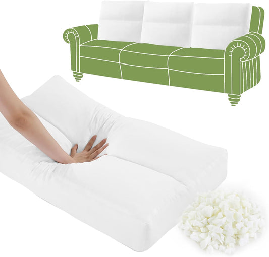 HOMBYS 3 Packs Shredded Memory Foam Couch Back Cushion Replacement, Stuffing & Supportive Sofa Waist Cushion, Lumbar Support Pillow for Sofa & Couch, Removable Back Pillow