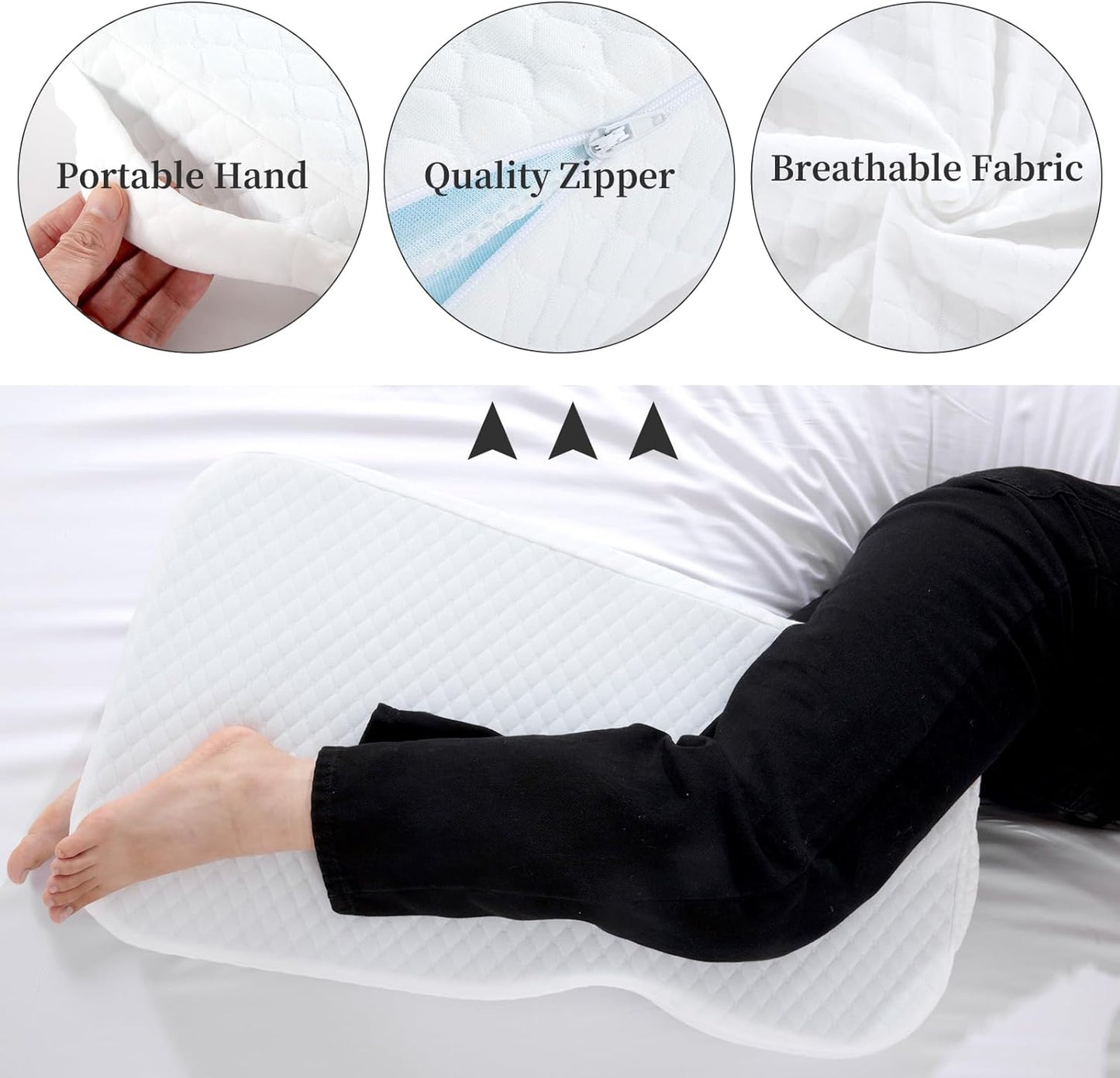 HOMBYS Memory Foam Knee Pillow for Side Sleepers, Leg Pillow for Knee, Separates The Knees for Body Alignment-Between Leg Pillow for Lower Back Pain Relief and Pregnancy Support -18"x30" (4 INCHES)