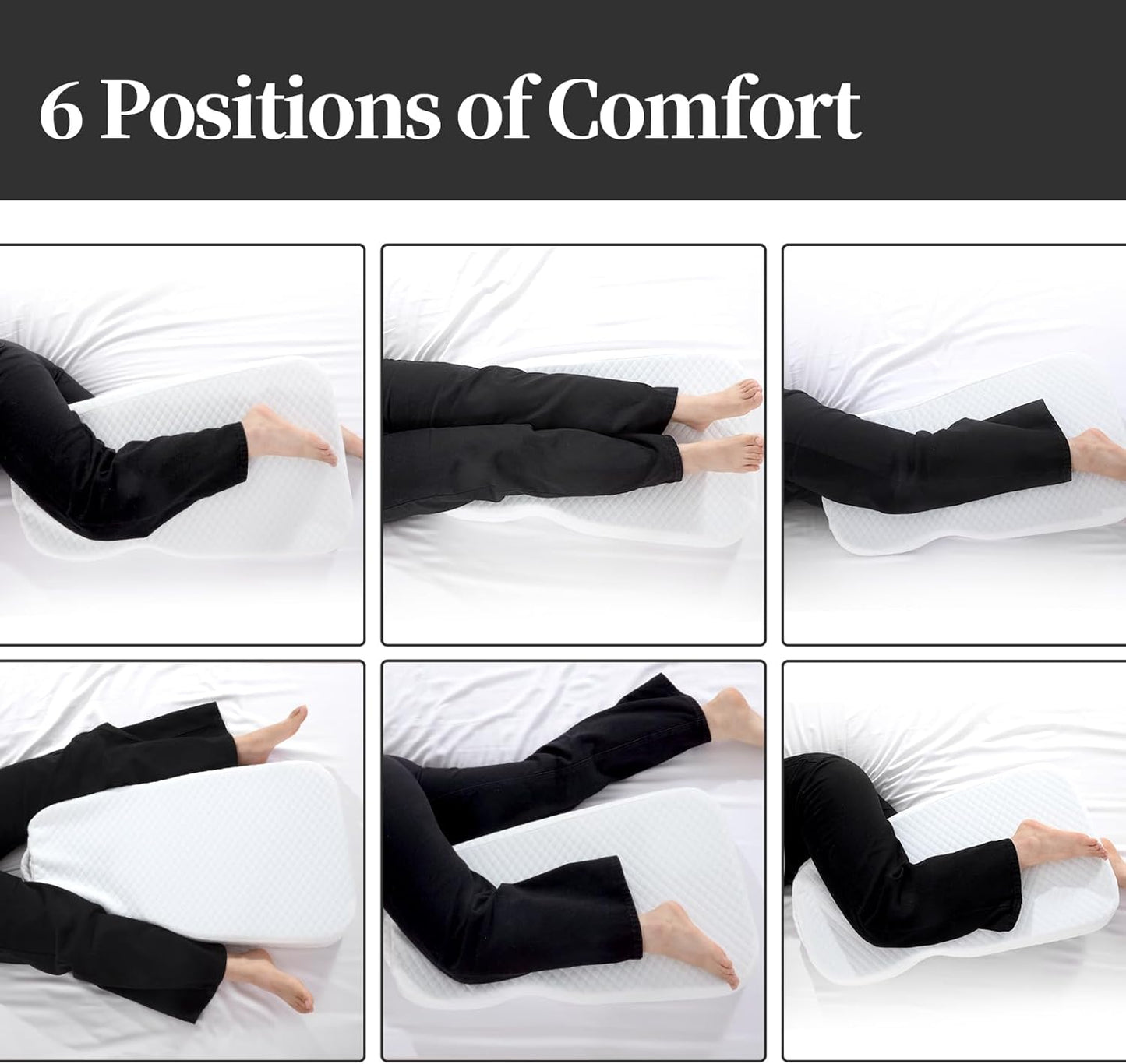 HOMBYS Memory Foam Knee Pillow for Side Sleepers, Leg Pillow for Knee, Separates The Knees for Body Alignment-Between Leg Pillow for Lower Back Pain Relief and Pregnancy Support -18"x30" (4 INCHES)