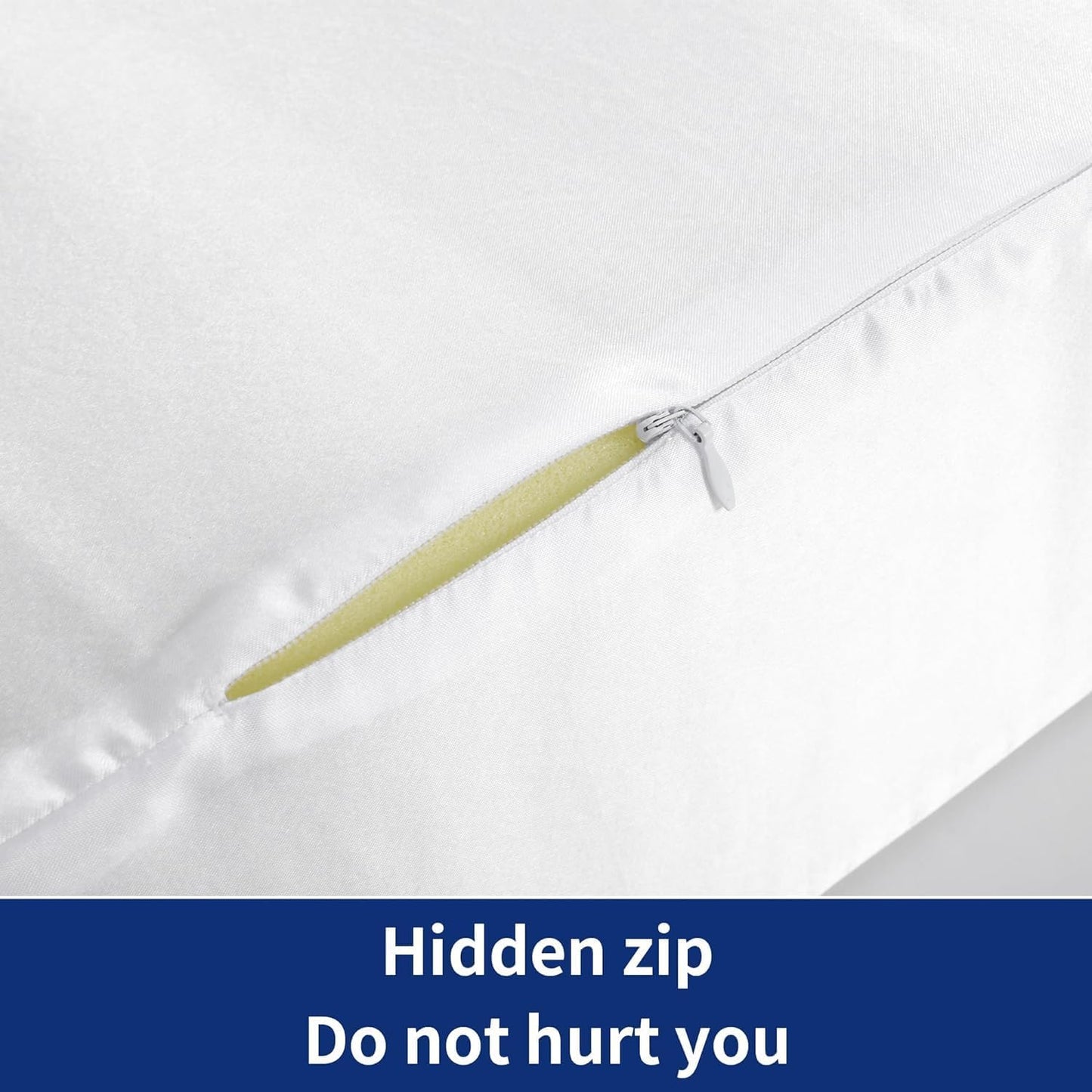 HOMBYS Pillowcase for Cube Pillow-Silky and Smooth Satin Pillowcase with Hidden Zip (ONLY Pillowcase) (24"x12"x5.5")