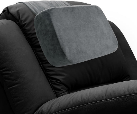 HOMBYS Memory Foam Recliner Headrest Pillow, Adjustable Neck Pillow with Soft Plush Fabric and Supportive Filling, Design for Recliner Sofa Armchair, Recliner Pillows for Head (Dark Grey)
