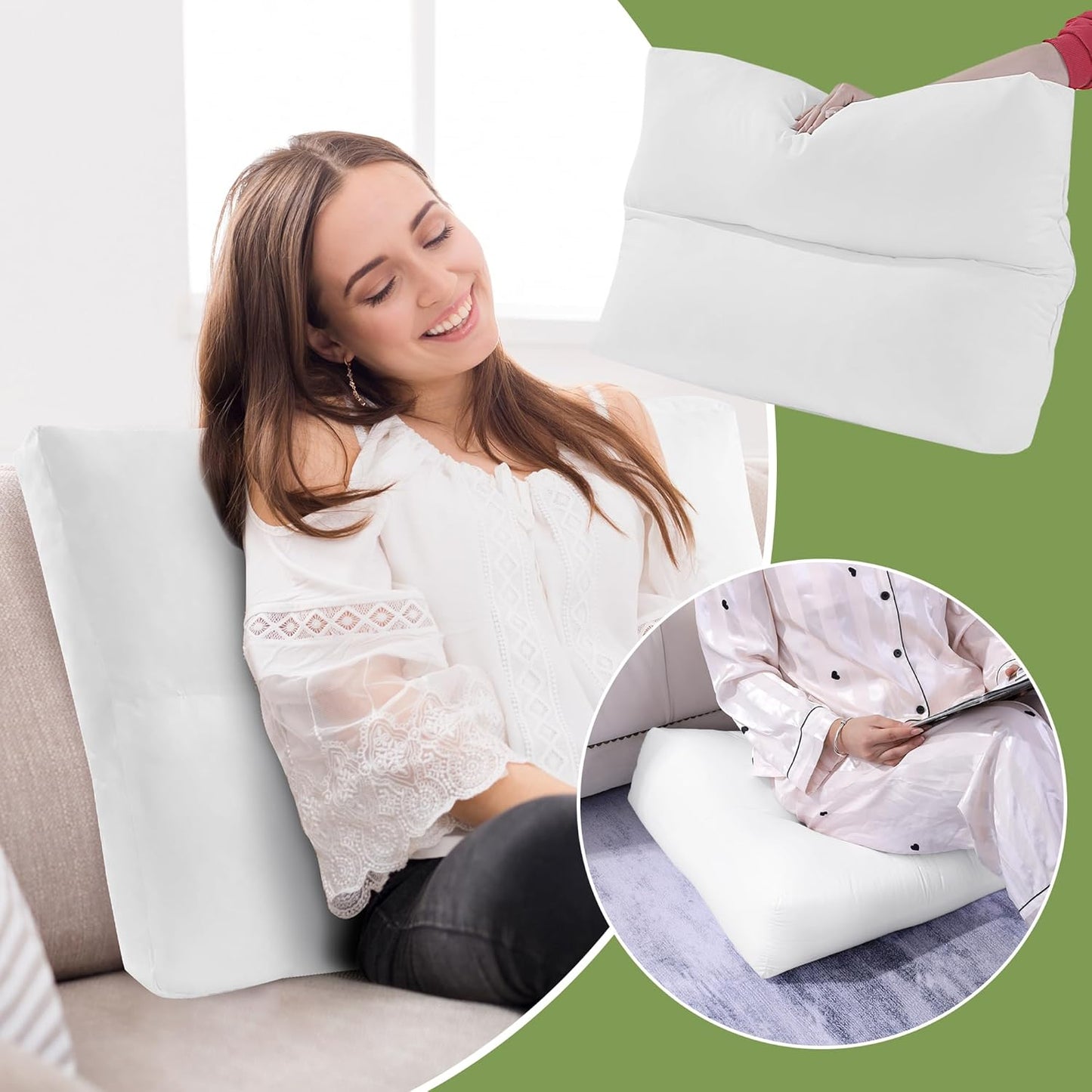 HOMBYS 3 Packs Shredded Memory Foam Couch Back Cushion Replacement, Stuffing & Supportive Sofa Waist Cushion, Lumbar Support Pillow for Sofa & Couch, Removable Back Pillow