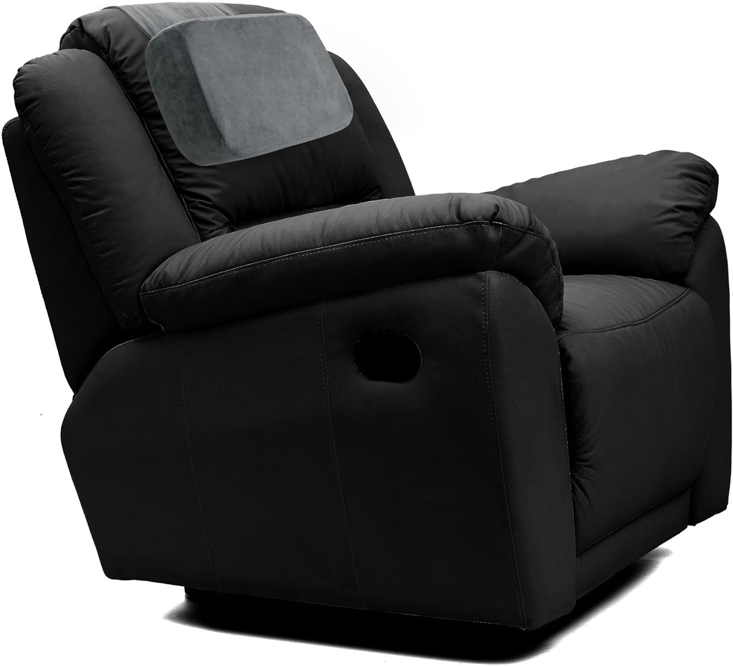 HOMBYS Memory Foam Recliner Headrest Pillow, Adjustable Neck Pillow with Soft Plush Fabric and Supportive Filling, Design for Recliner Sofa Armchair, Recliner Pillows for Head (Dark Grey)