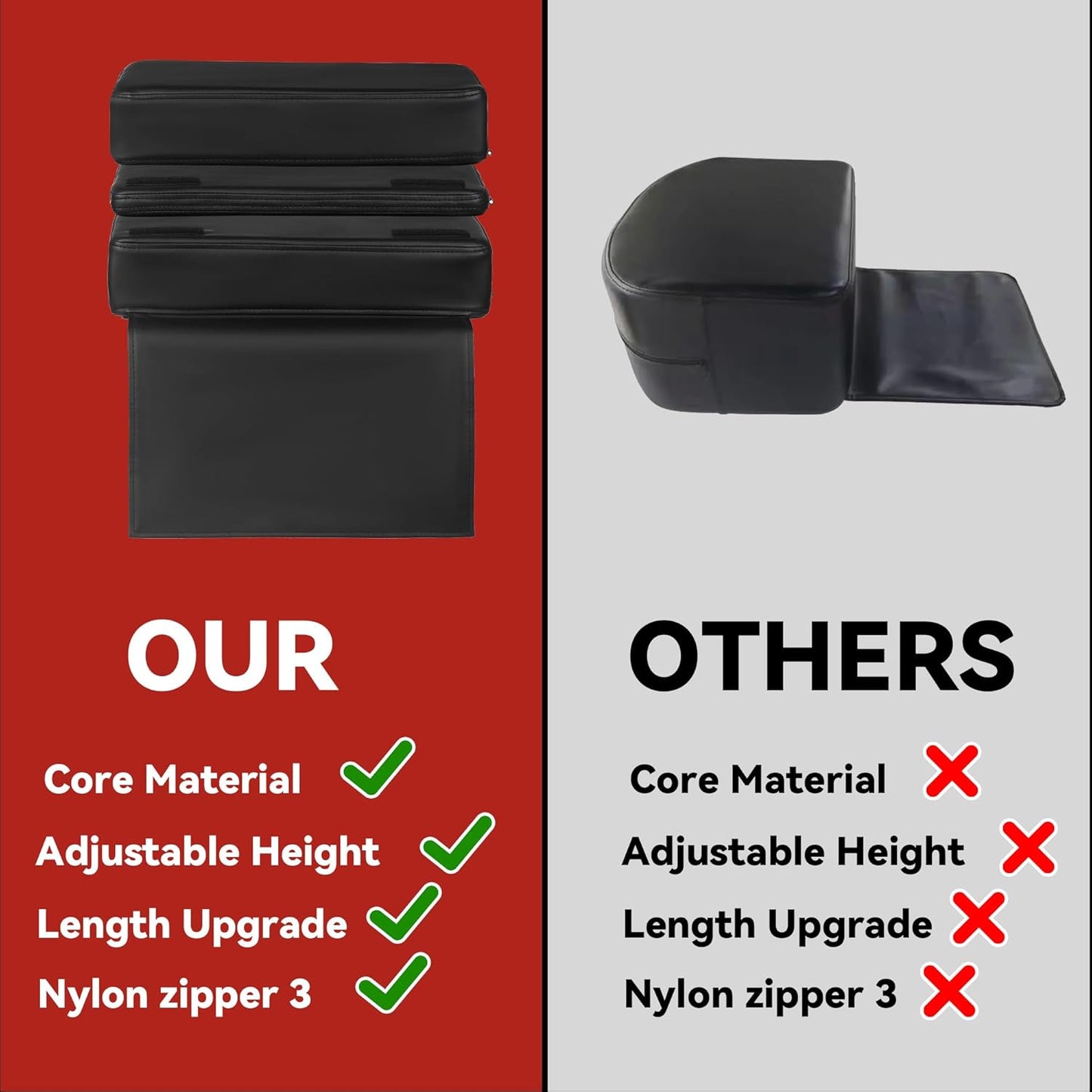 HOMBYS Adjustable Salon Booster Seat for Kids Leather Children Cushion for Barber Chair, Cushion for Styling Chair, Different Heights are Adjustable to fit Children from 3-10 Years Old, 14.5"x11"