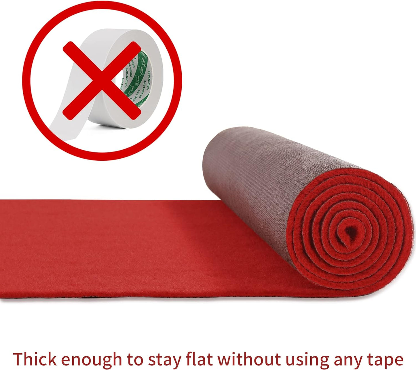 HOMBYS Extra Thick Red Carpet Runner for Events, Not Slip Red Aisle Runway Rug for Party Wedding & Special Events Decorations (Red, 3x10 ft)