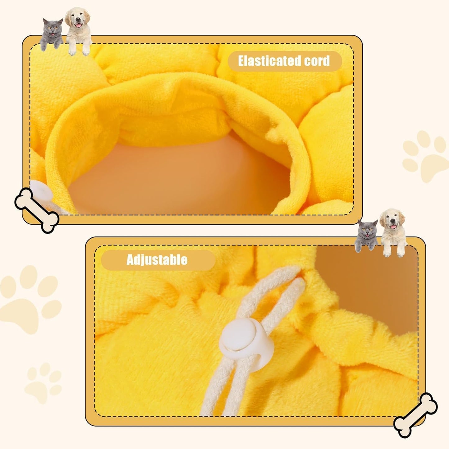HOMBYS Soft Cone for Dogs & Cats, Cute Fluffy Flower Shape, Adjustable Collar Alternative, Protective Elizabethan Collar for Recovery, Stop Licking