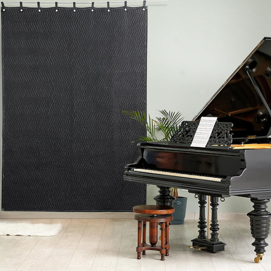 HOMBYS Large Sound Dampening Blanket, Sound Absorbing Panel with Grommets for Wall Hanging, Noise Reduce Curtains for Recording Studio Use and Basements