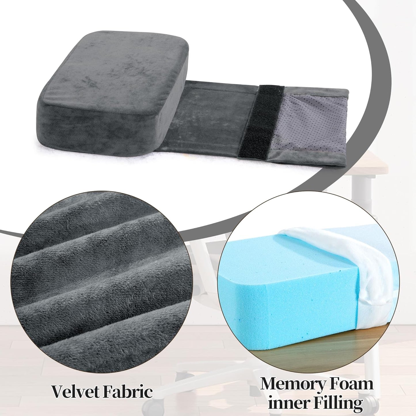 HOMBYS Memory Foam Recliner Headrest Pillow, Adjustable Neck Pillow with Soft Plush Fabric and Supportive Filling, Design for Recliner Sofa Armchair, Recliner Pillows for Head (Dark Grey)