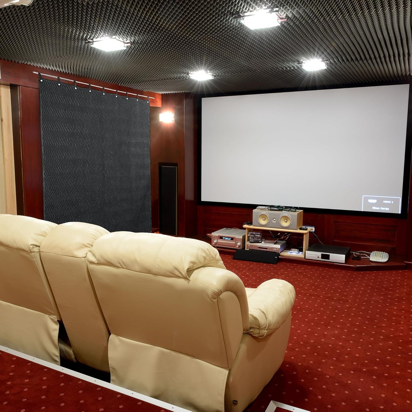 HOMBYS Large Sound Dampening Blanket, Sound Absorbing Panel with Grommets for Wall Hanging, Noise Reduce Curtains for Recording Studio Use and Basements