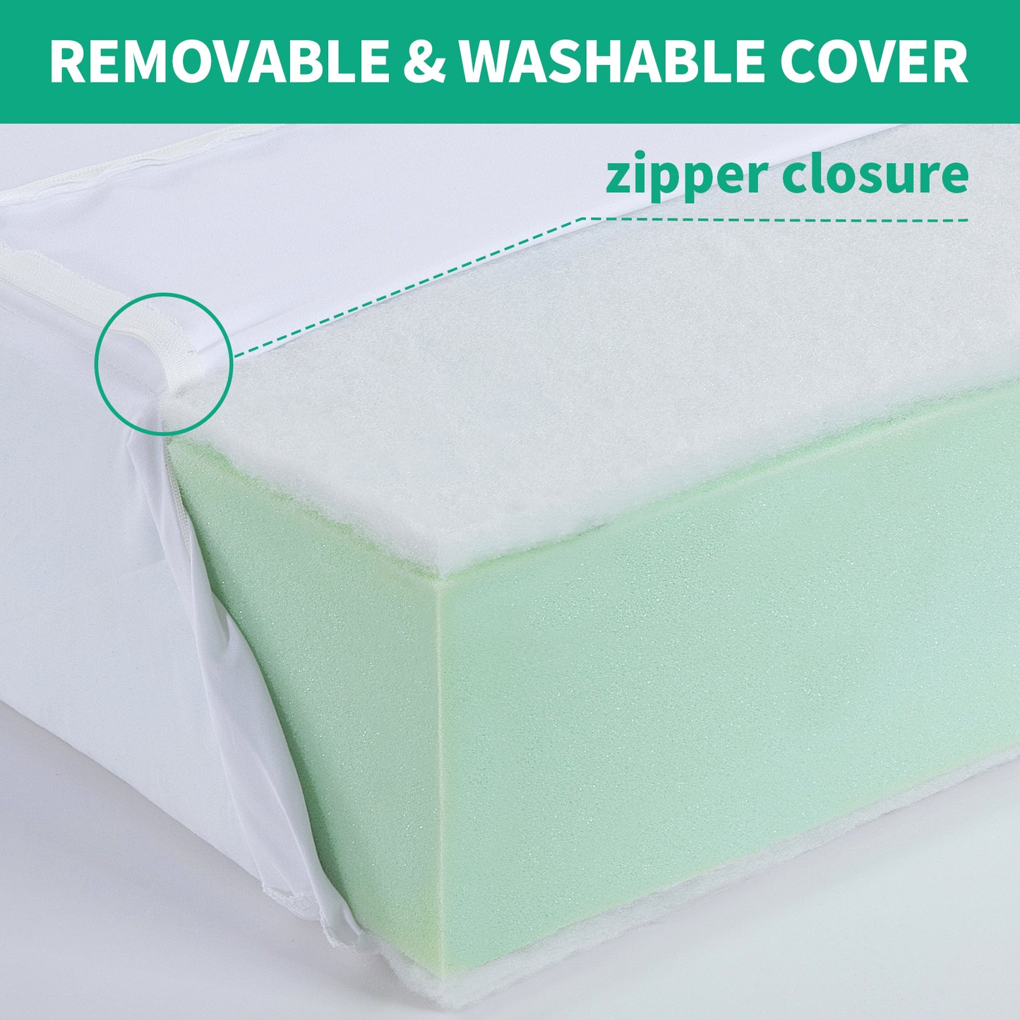 HOMBYS Couch Cushion Replacement Wrapped with Polyester Batting, High Density Couch Cushions Inserts with Dacron Fiber Layer,Upholstery Cushion Padding with Removable Cover,4 inch Thick,24"x24",1 Pcs