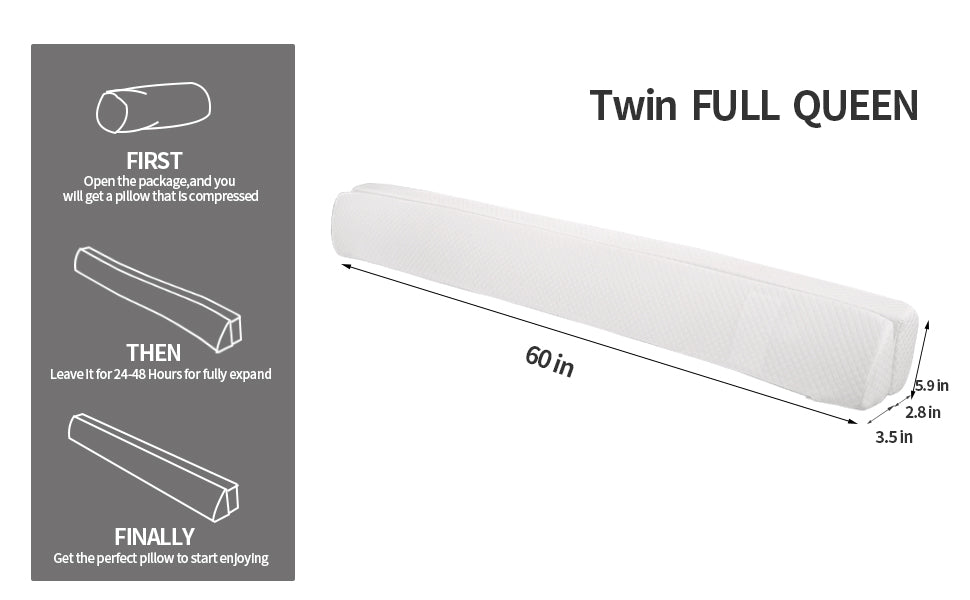HOMBYS Wedge Pillow Headboard for Bed Gap,Foldable Bed Wedge Gap Filler King Size,Matterss Gap Filler,Multi Functional Bed Crack Pillow, Fill The Gap (0-7") Between Your Headboard and Mattress,White