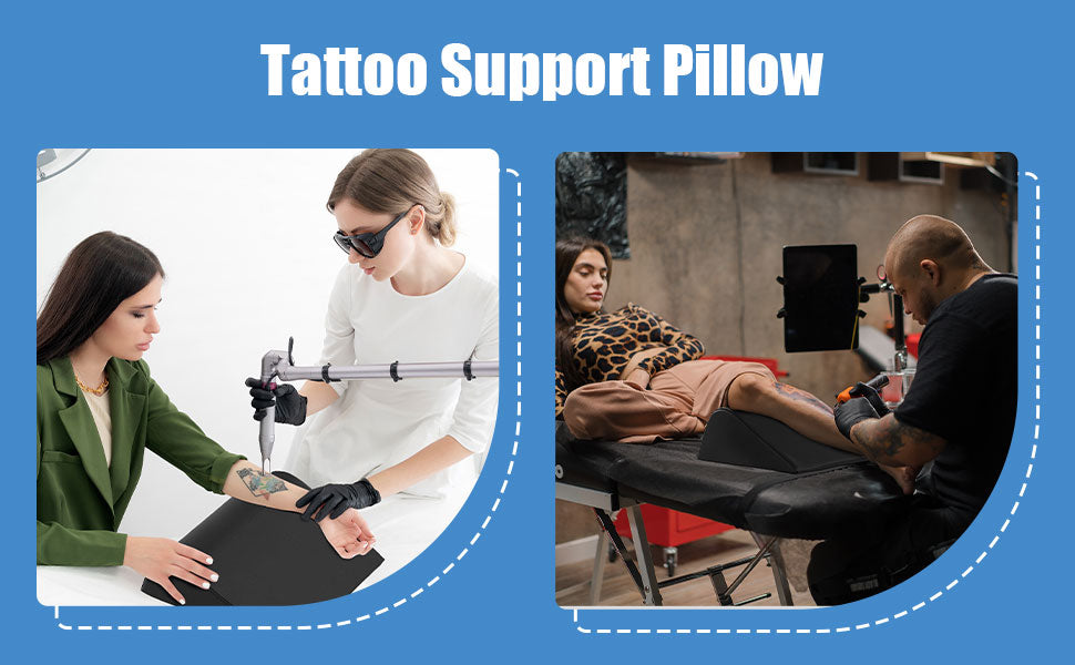 HOMBYS Wedge Bolster Pillow for Legs,Knee Wedge Pillow for Massage Table,Triangle Massage Bolsters for Under Legs,PU Leather Waterproof Foam Tatoo Pillow (Black)