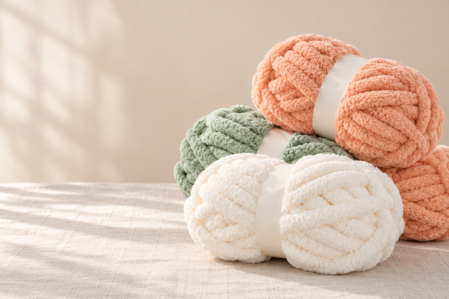 HOMBYS chunky chenille yarn design scene