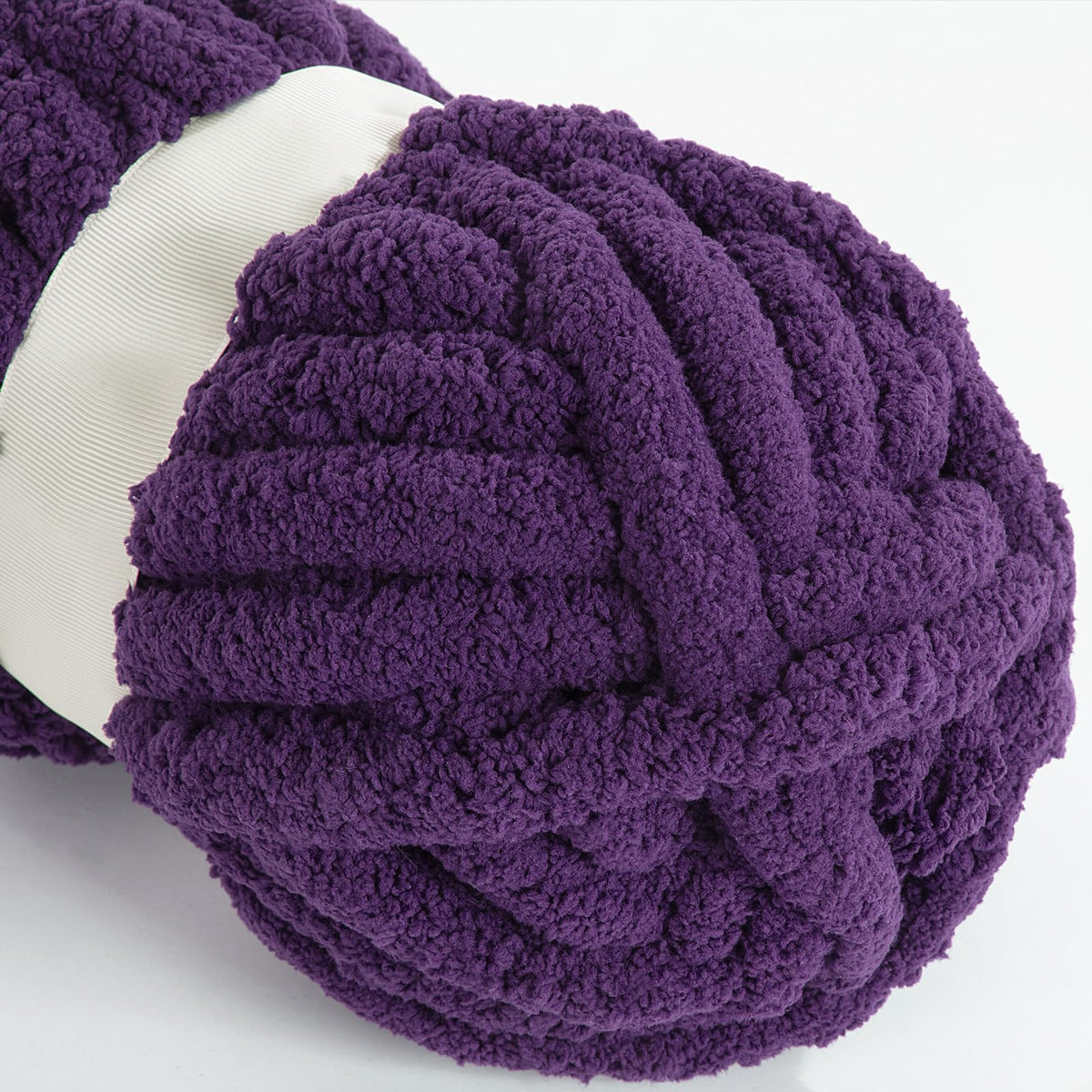 HOMBYS Dark Purple Chunky Chenille Yarn, 8 Skeins, 27 yd / 8 oz Each