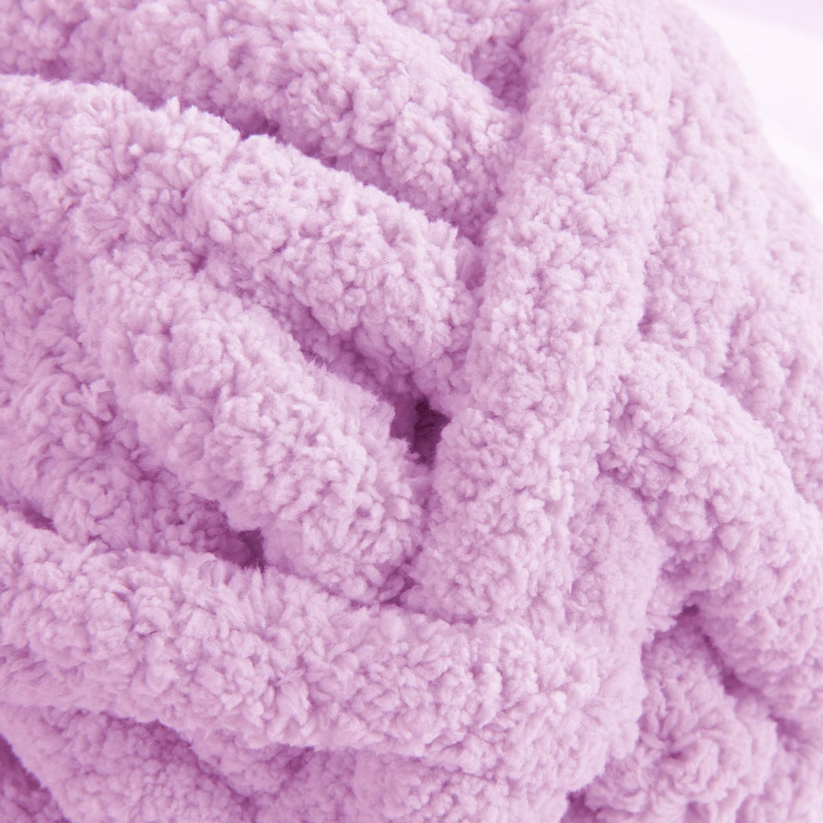 HOMBYS Light Purple Chunky Chenille Yarn, 8 Skeins, 27 yd / 8 oz Each