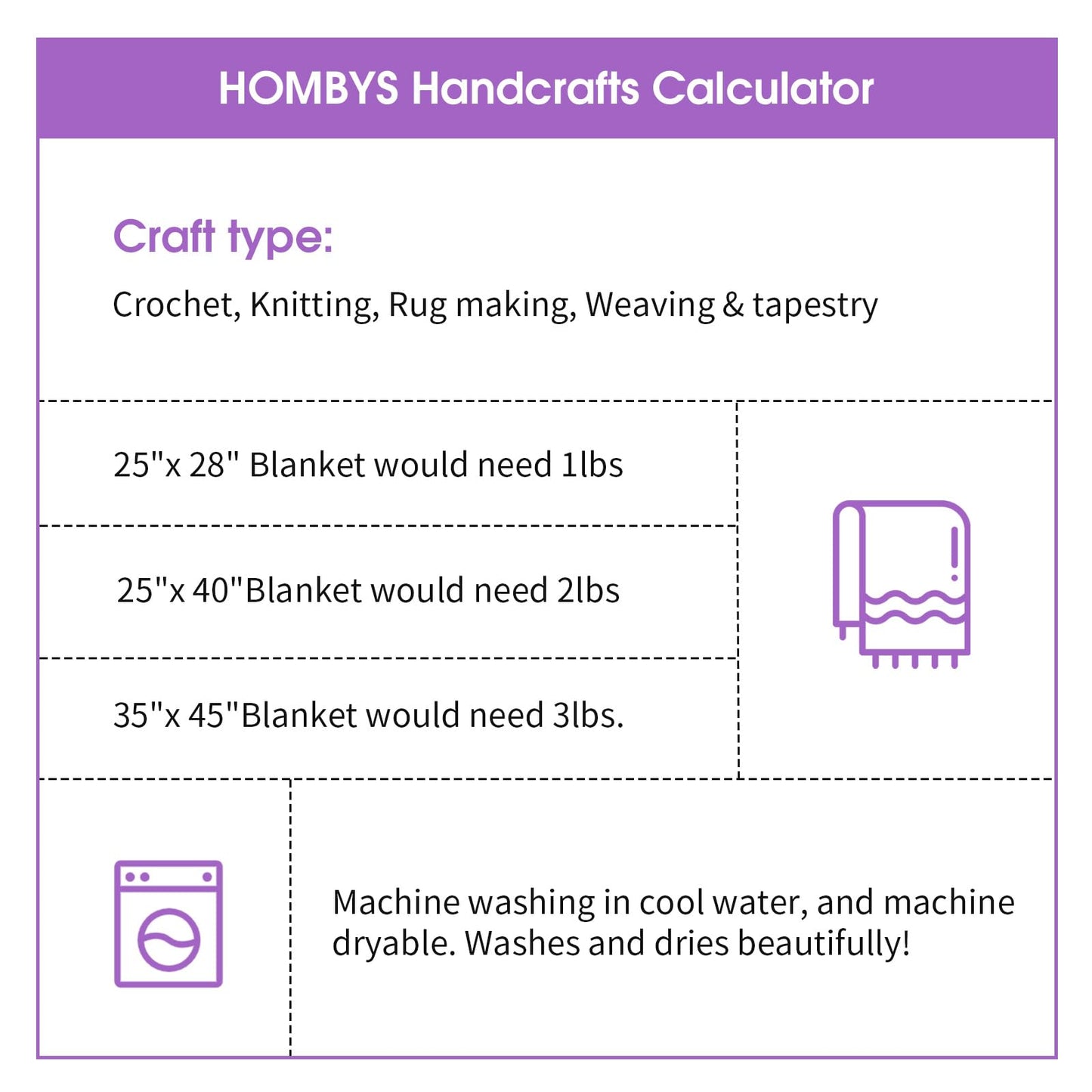 HOMBYS 4 Cream+4 Purple Chunky Chenille Yarn, 8 Skeins, 27 yd / 8 oz Each