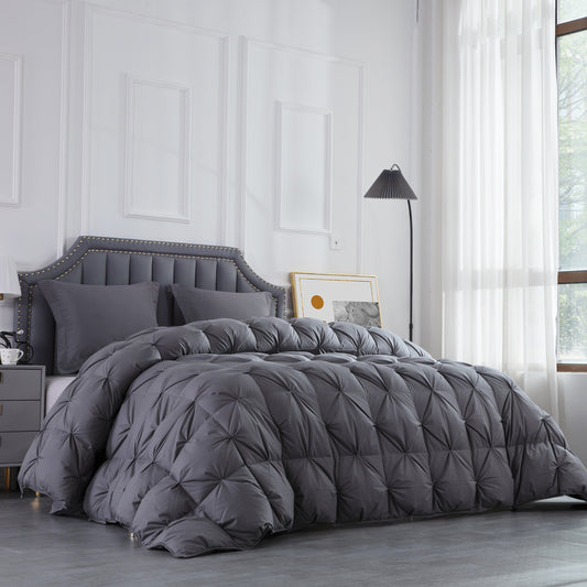 HOMBYS Oversized King Feather and Down Comforter, Pinch Pleat California King Duvet Insert