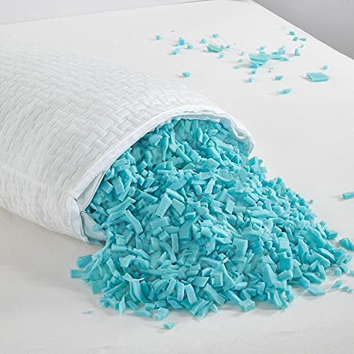 HOMBYS Extra Firm Bed Pillows for Sleeping, Shredded Memory Foam Pillows Set of 2, Adjustable Bamboo Cooling Pillow for Side, Back, Stomach Sleepers