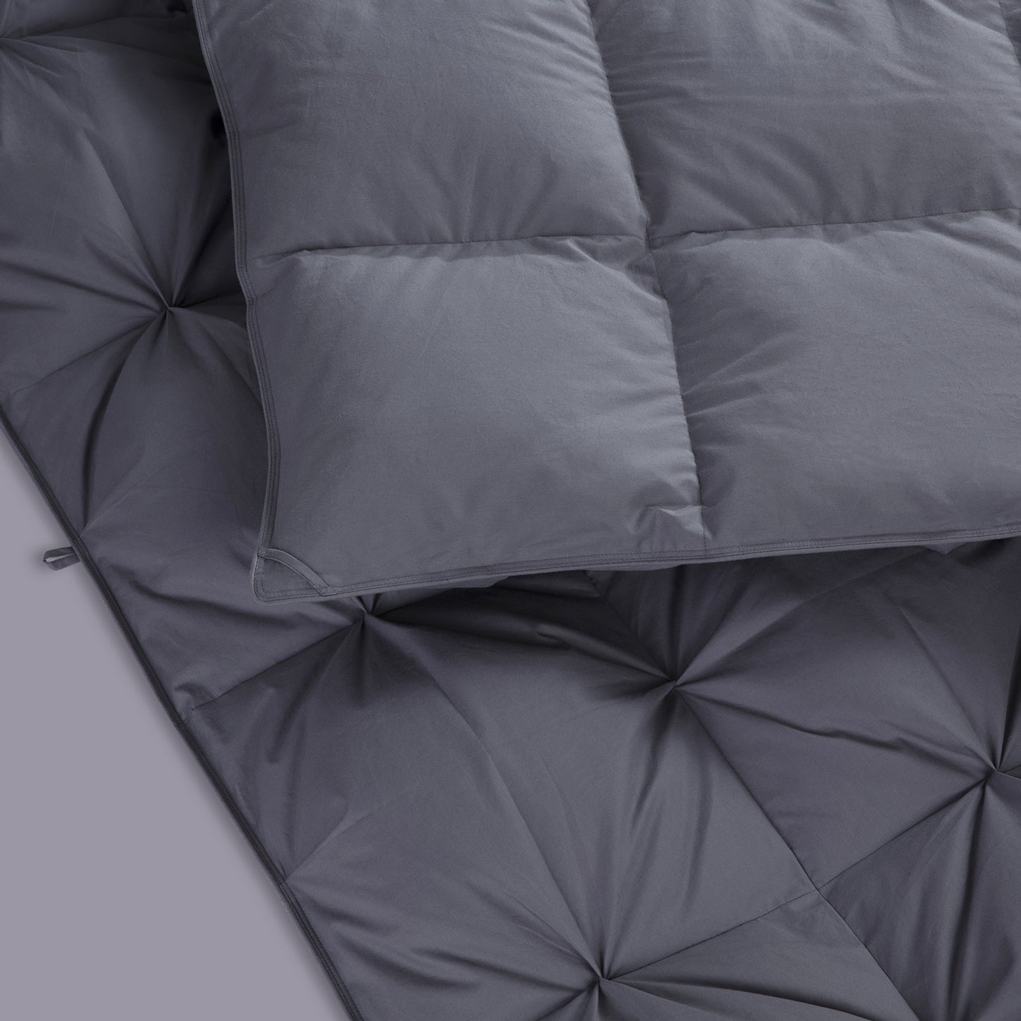 HOMBYS Oversized King Feather and Down Comforter, Pinch Pleat California King Duvet Insert