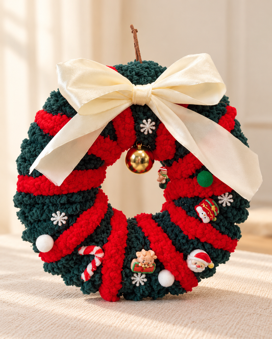 Made with HOMBYS: A Festive Chunky Chenille Christmas Wreath