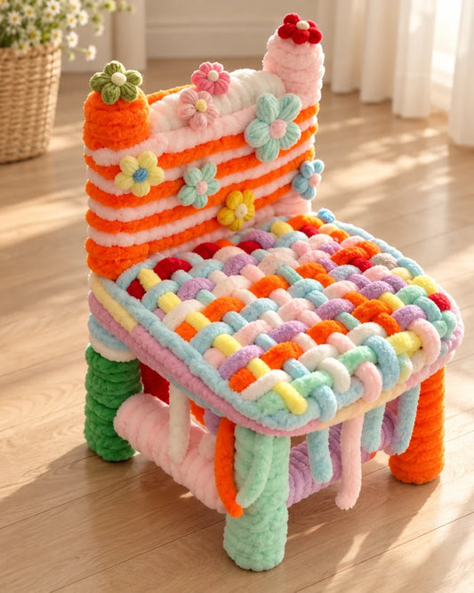 Made with HOMBYS: Cozy Chunky Yarn Chair Makeover