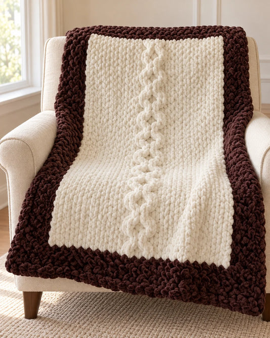 Coffee-Border Cream Blanket by blissful_blankets_by_brandy