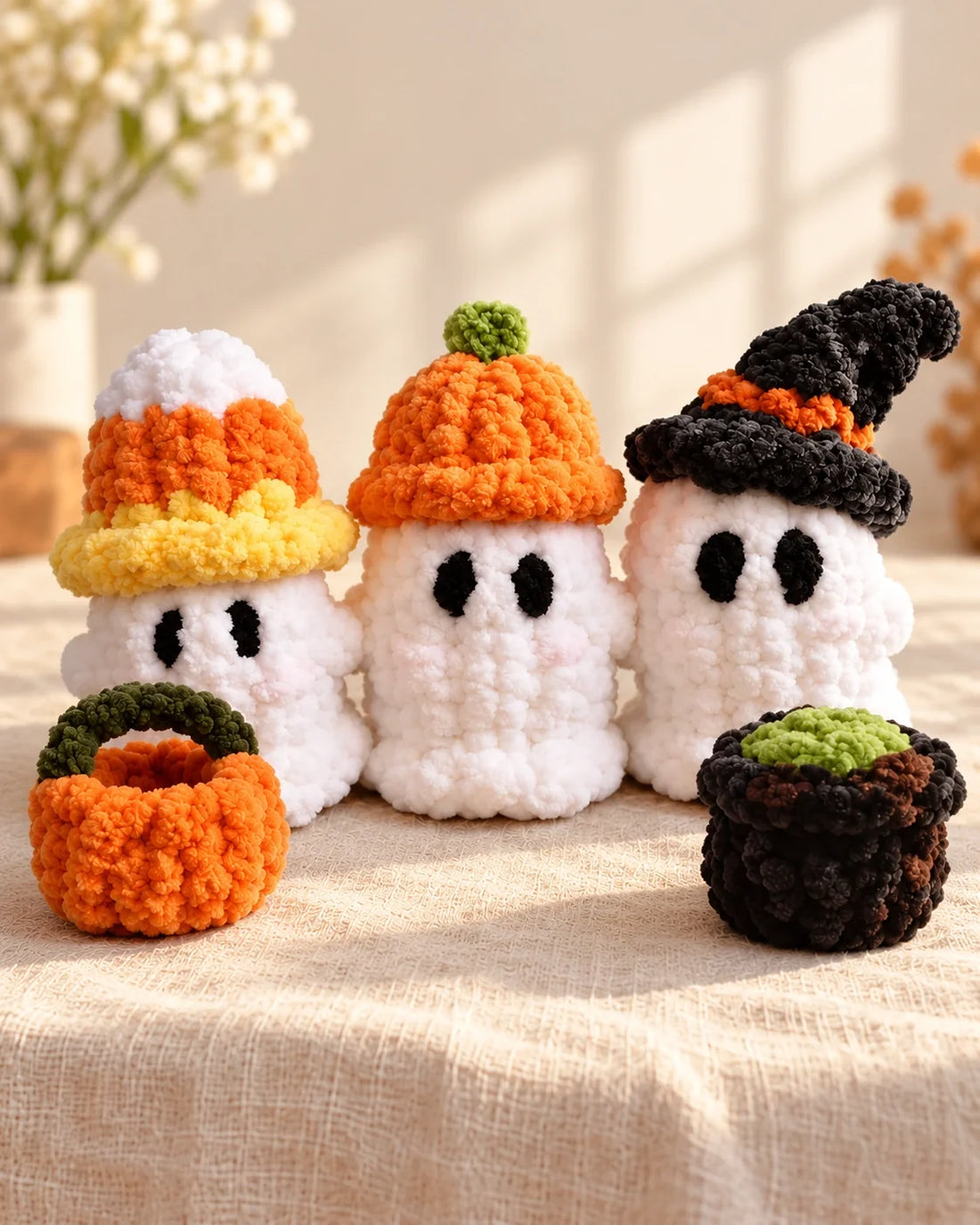 Halloween ghost collection in a portrait composition