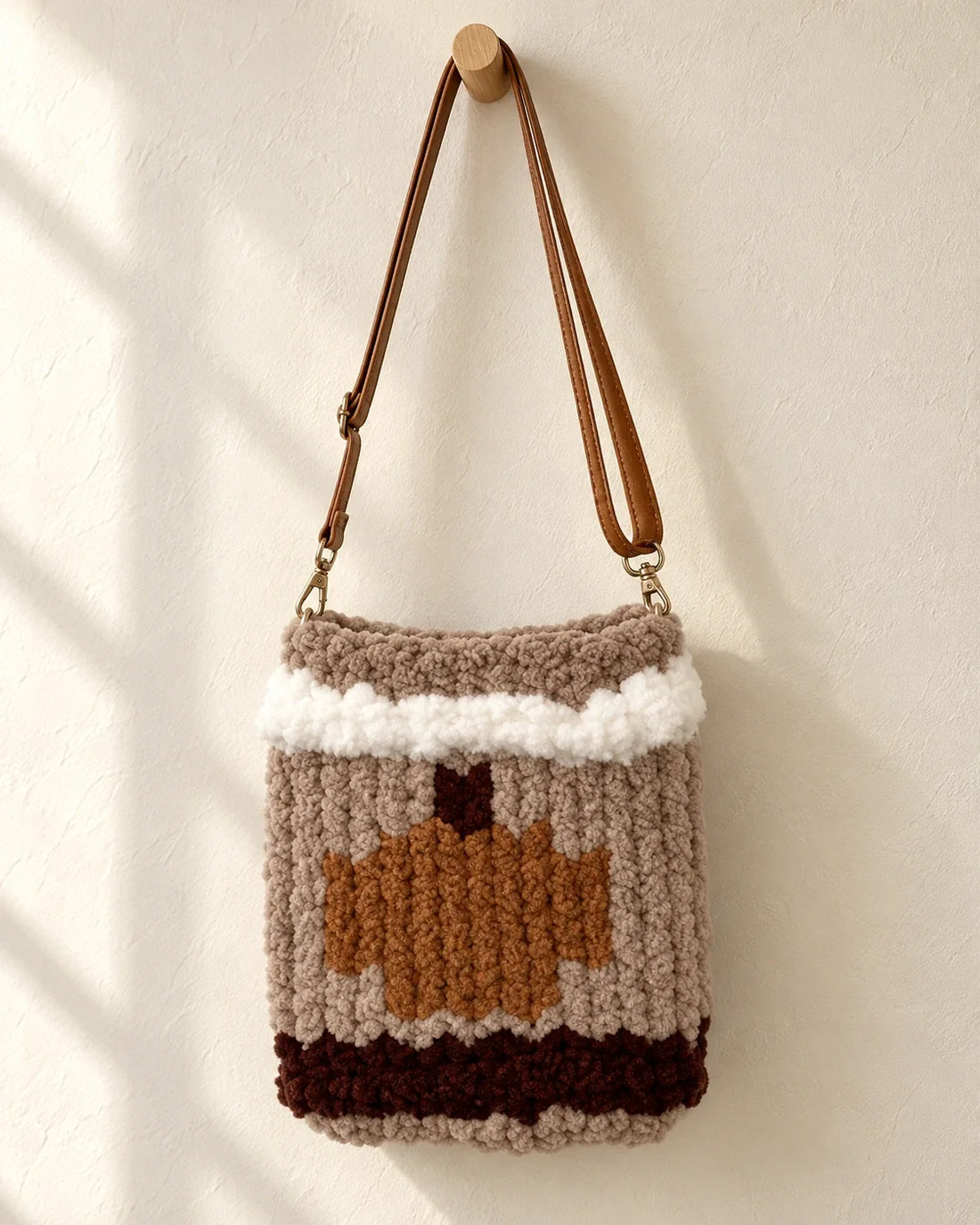 Autumn Motif Chunky Tote by knit.in.his.name.co