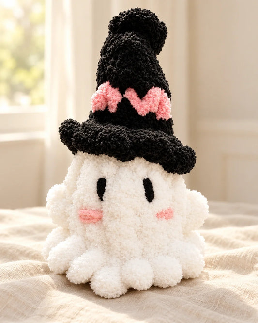 Boo-nita the Witch-Hat Ghost by chunkyknitsbymads_