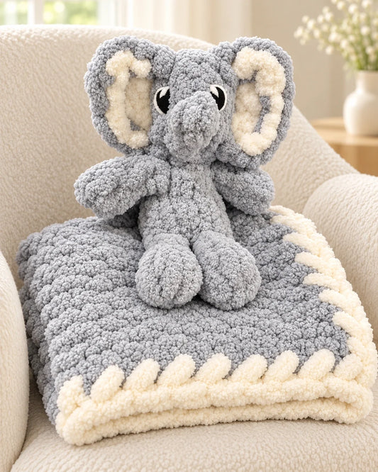 Elephant & Blanket Gift Set by theprendystitches