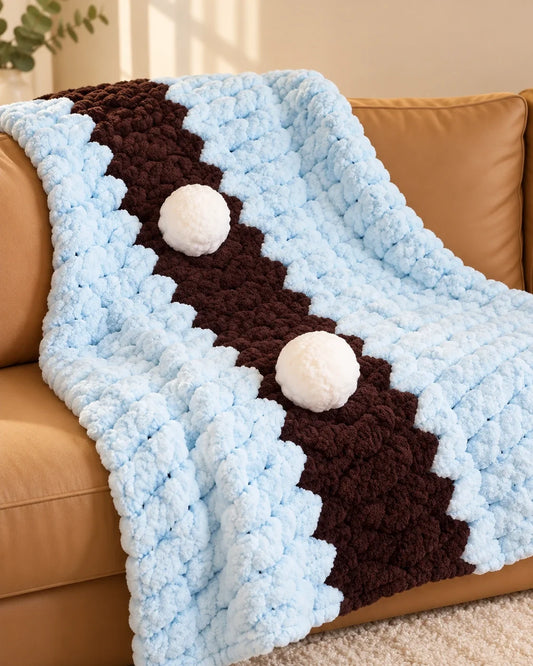 Made with HOMBYS: A Cozy Latte-Inspired Chunky Yarn Blanket