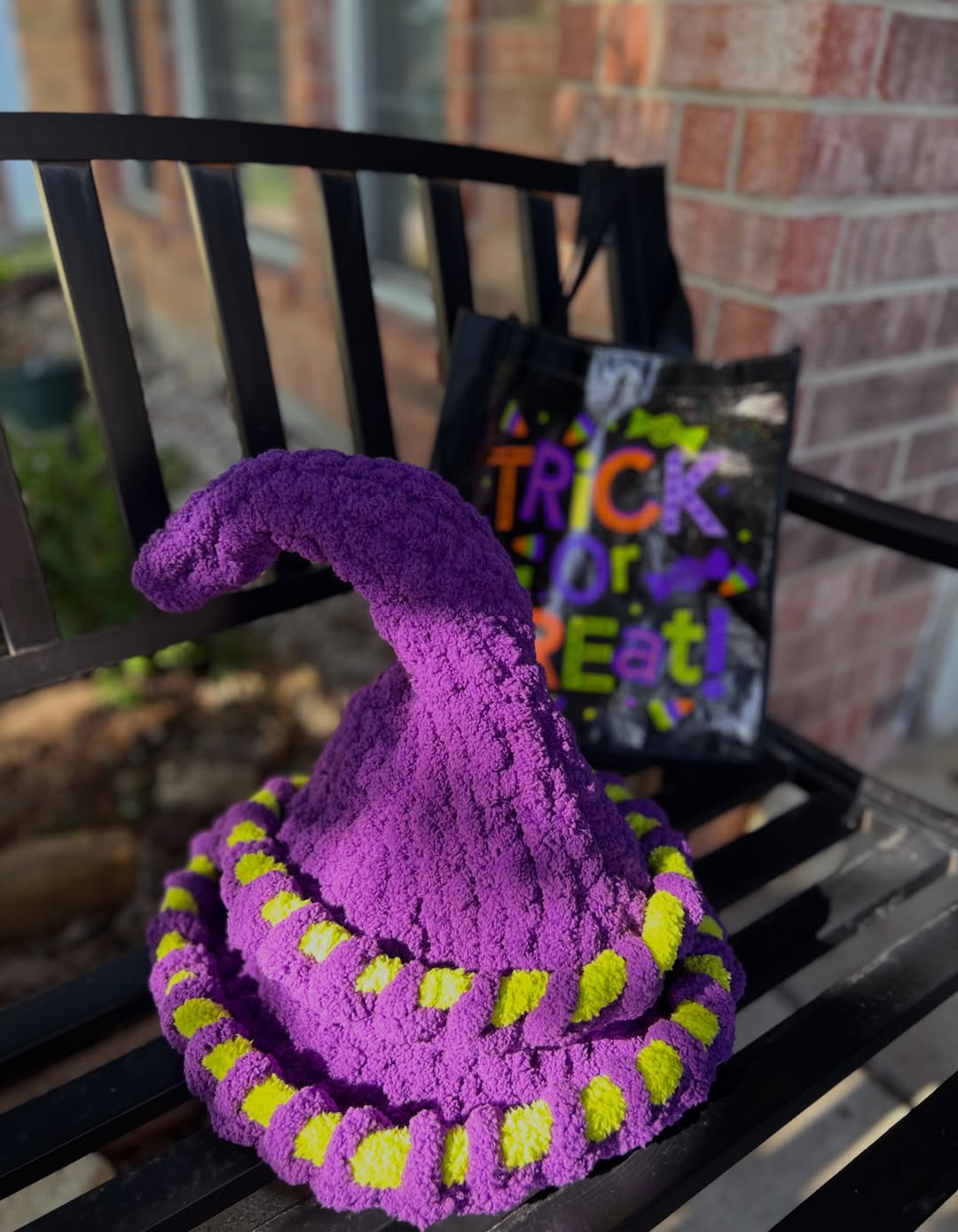 Purple & Lime Chunky Witch Hat