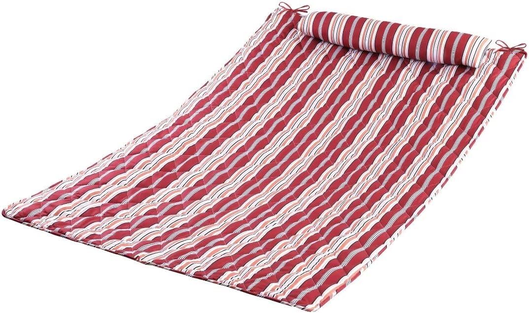 HOMBYS 2 Person Hammock Pad 77"x55" Replacement, Durable Outdoor Hammock Pad & Pillow Set Only, Fits 55 Inch Large Hammock, Do not Include Hammock, Red Stripes