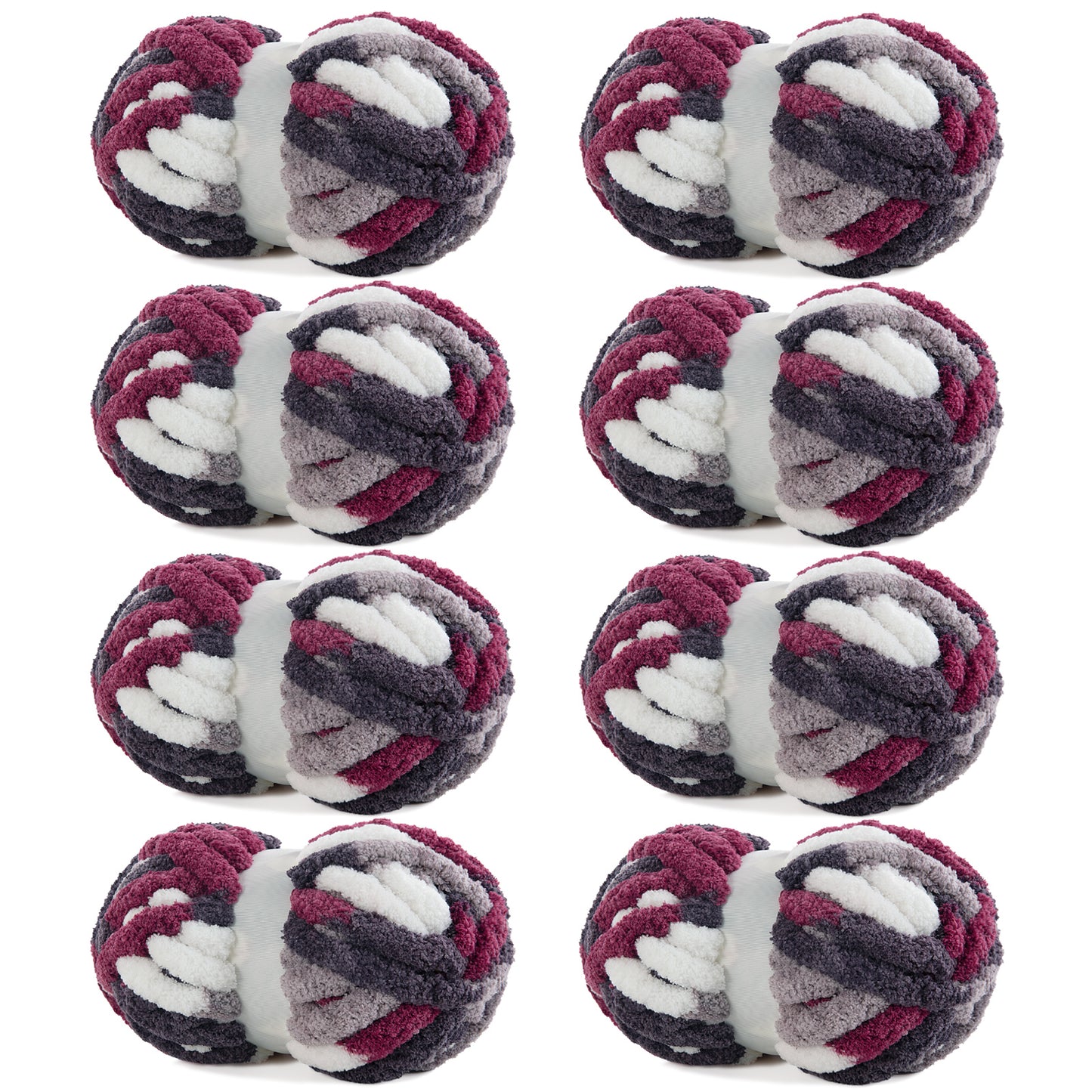 HOMBYS Giant Chunky Yarn for Crocheting/Hand Knitting, Super Bulky Large Soft Fluffy Tie Dye Plush Fuzzy Mixed Color Thick Chenille Yarn