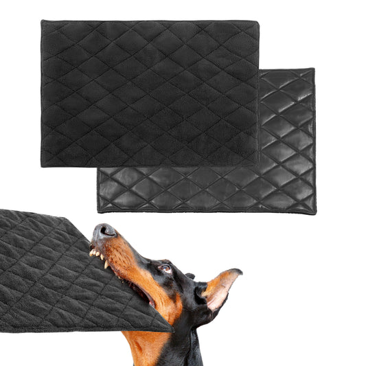 HOMBYS Indestructible Dog Bed for Crate,Large Waterproof Chew Proof Dog Bed,Reviserable Durable Dog Bed for Aggressive Chewers,Machine Washable Tough Dog Bed,Reversible Pee Proof Fleece Flat Dog Pad