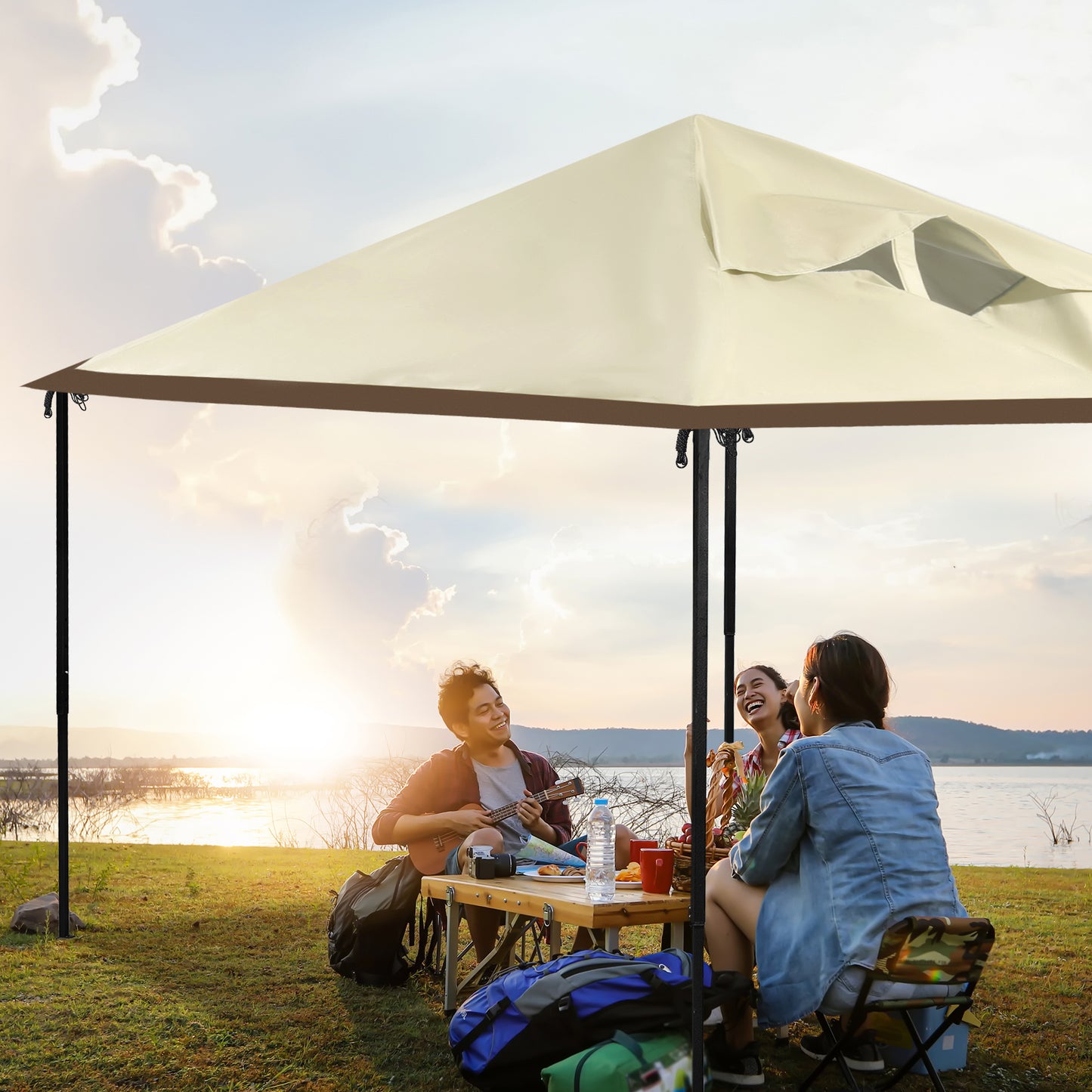HOMBYS Waterproof Oxford Replacement Top Cover, 13 FT x 13 FT Instant Pop Up Canopy Tent, UV Protection Canopy Shelter Replacement Parts for Outdoor Garden Camping, Not Include Frame