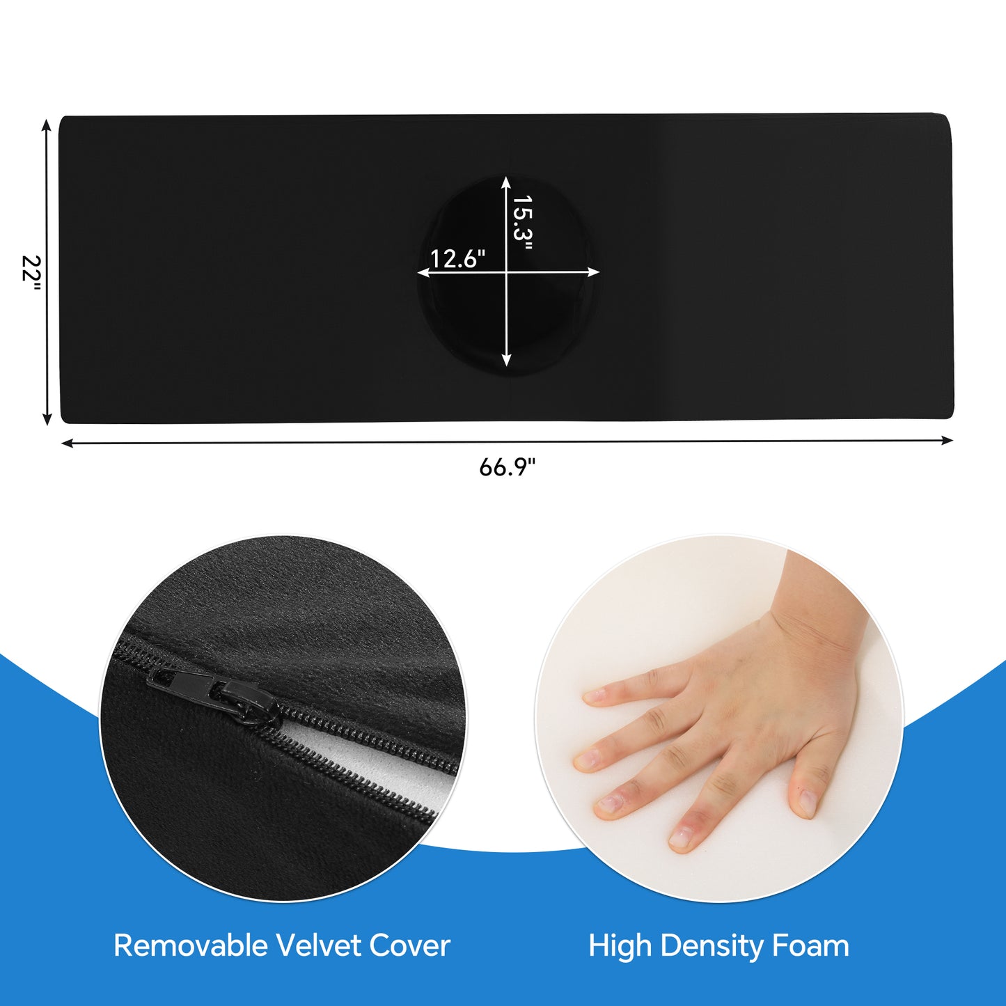 HOMBYS BBL Bed After Surgery for Sleeping with Hole,High Density Foam BBL Mattress with Hole,Brazilian Butt Lift Recovery Pillow After Surgery with Removable Cover