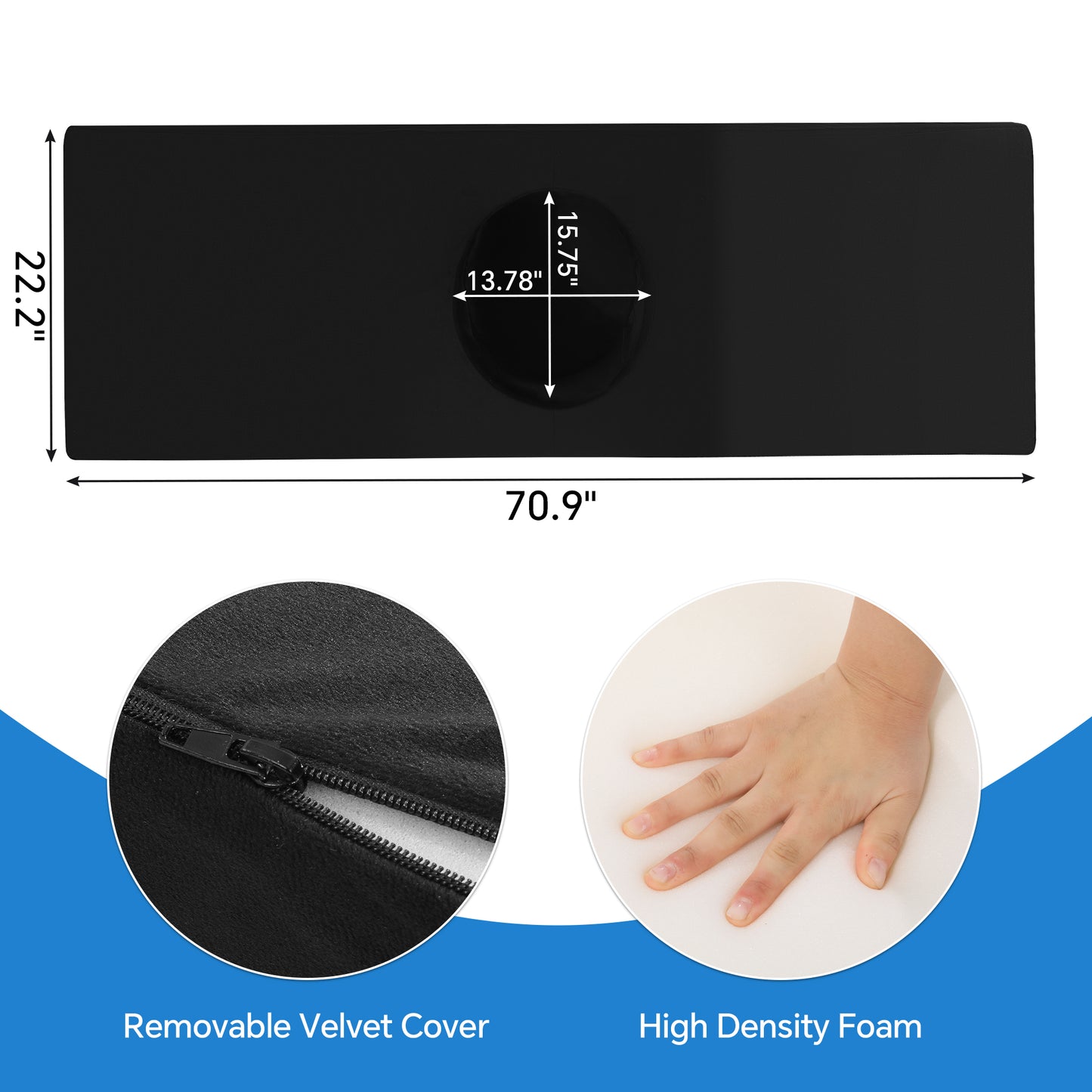 HOMBYS BBL Bed After Surgery for Sleeping with Hole,High Density Foam BBL Mattress with Hole,Brazilian Butt Lift Recovery Pillow After Surgery with Removable Cover