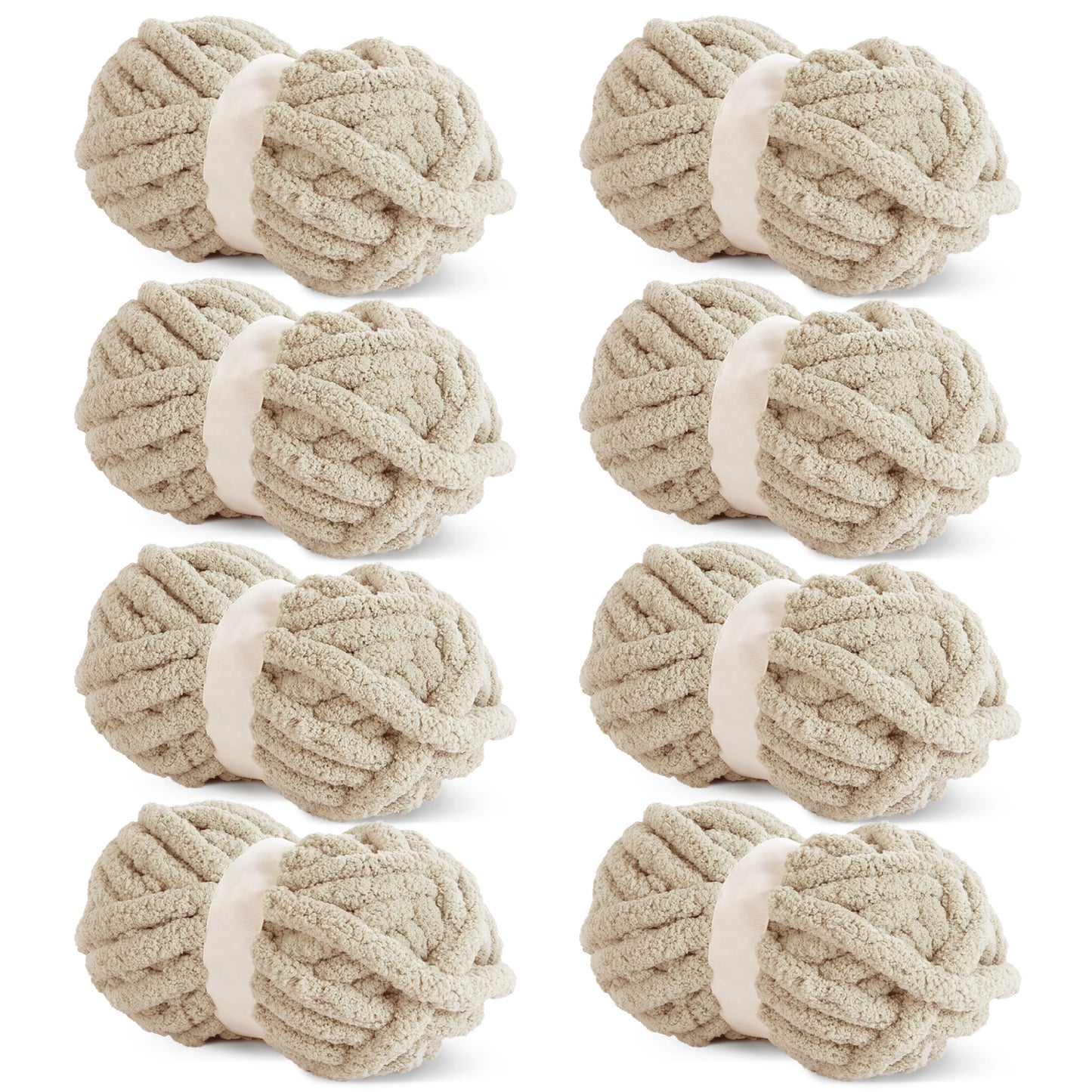HOMBYS Chunky Chenille Yarn for Crocheting, Bulky Thick Fluffy Yarn for Knitting,Super Bulky Chunky Yarn for Hand Knitting Blanket, Soft Plush Yarn, 8 Jumbo Pack