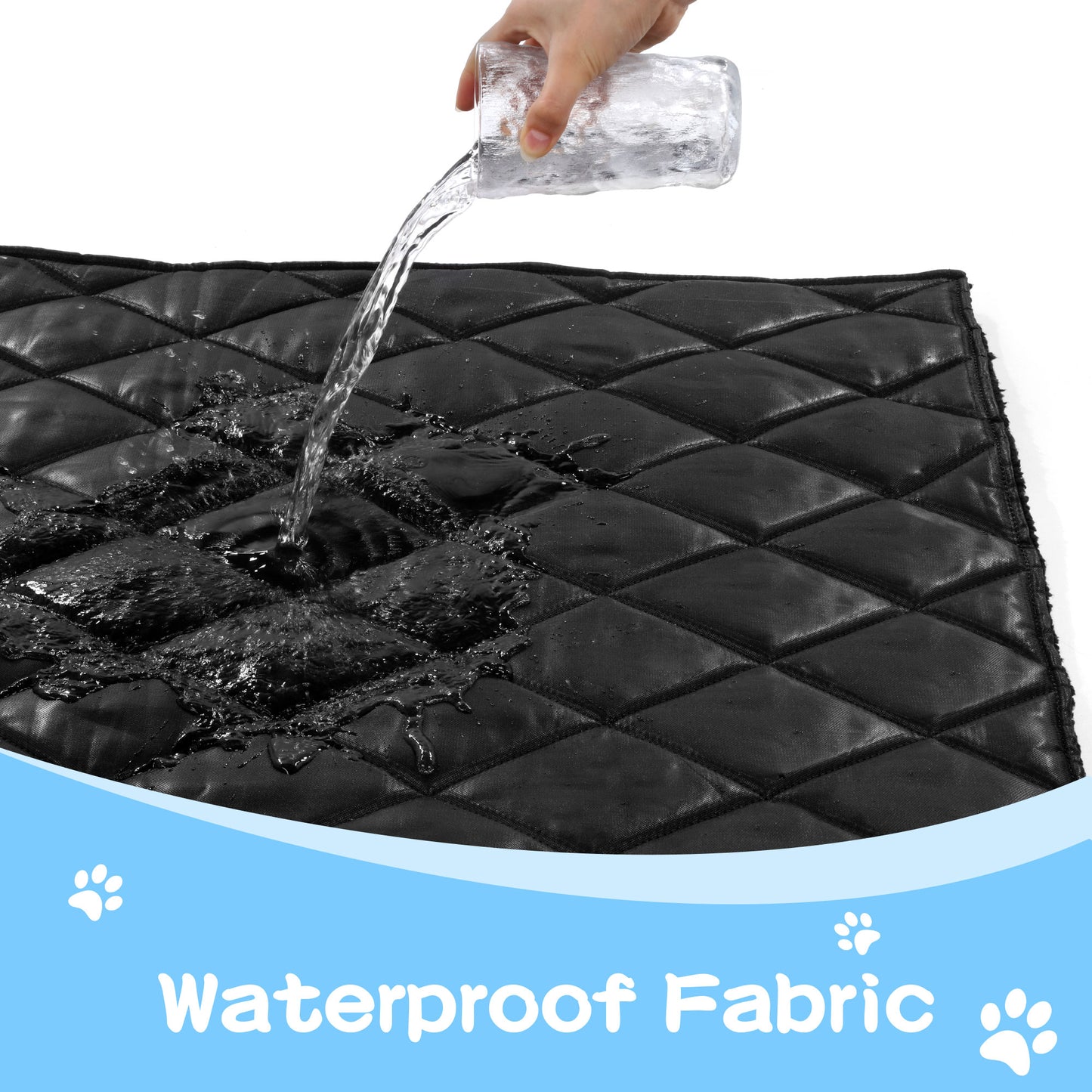 HOMBYS Indestructible Dog Bed for Crate,Large Waterproof Chew Proof Dog Bed,Reviserable Durable Dog Bed for Aggressive Chewers,Machine Washable Tough Dog Bed,Reversible Pee Proof Fleece Flat Dog Pad