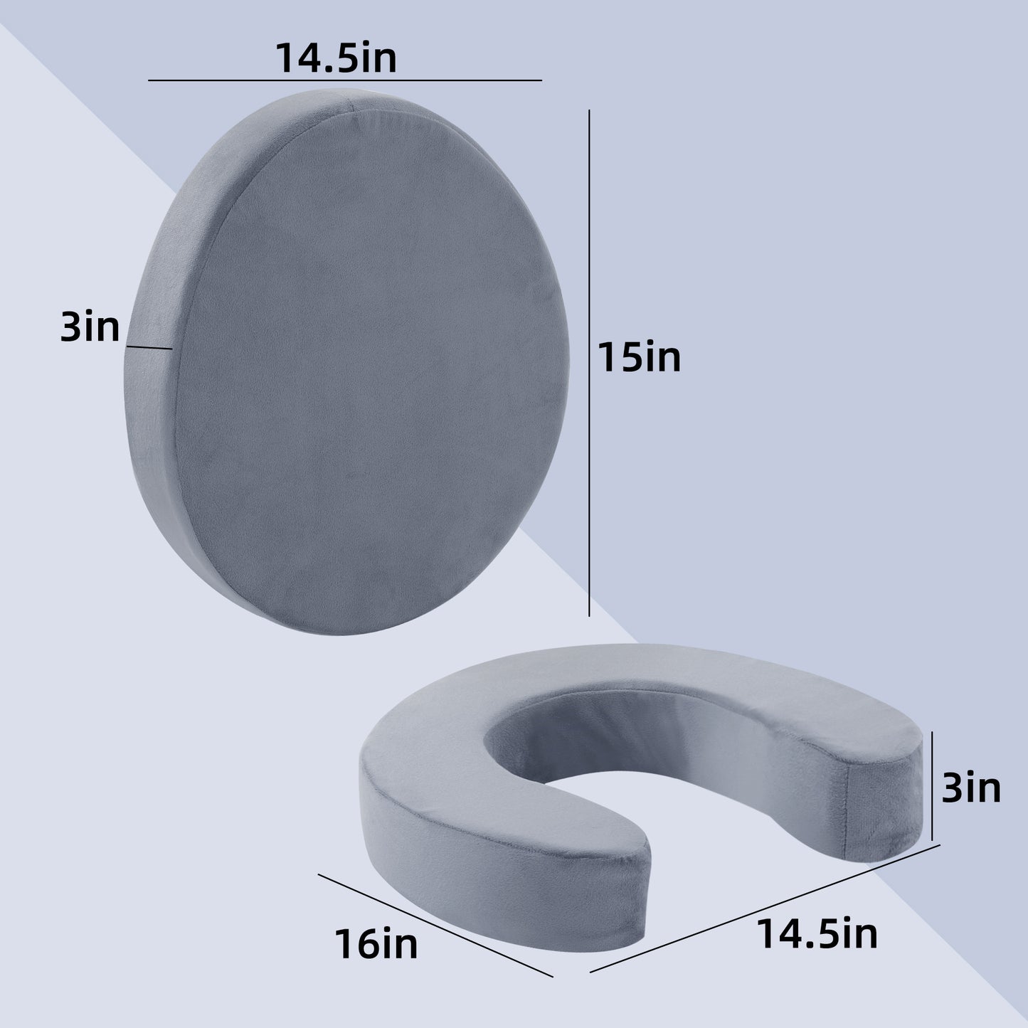 HOMBYS Commode Seat Cushion + Back Support