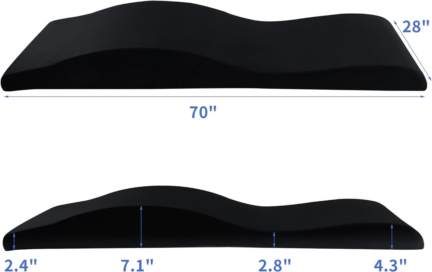 HOMBYS Ergonomic Curvy Foam Massage Bed Mattress Topper, Massage Table Mattress Topper with Removable Velvet Cover, Non-Slip Lash Bed Cushion Only for Beauty Salon(Bed Not Included)
