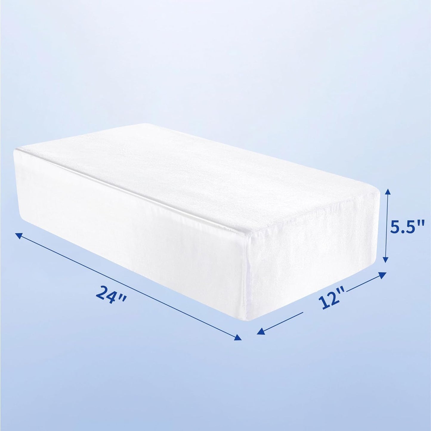 HOMBYS Pillowcase for Cube Pillow-Silky and Smooth Satin Pillowcase with Hidden Zip (ONLY Pillowcase) (24"x12"x5.5")