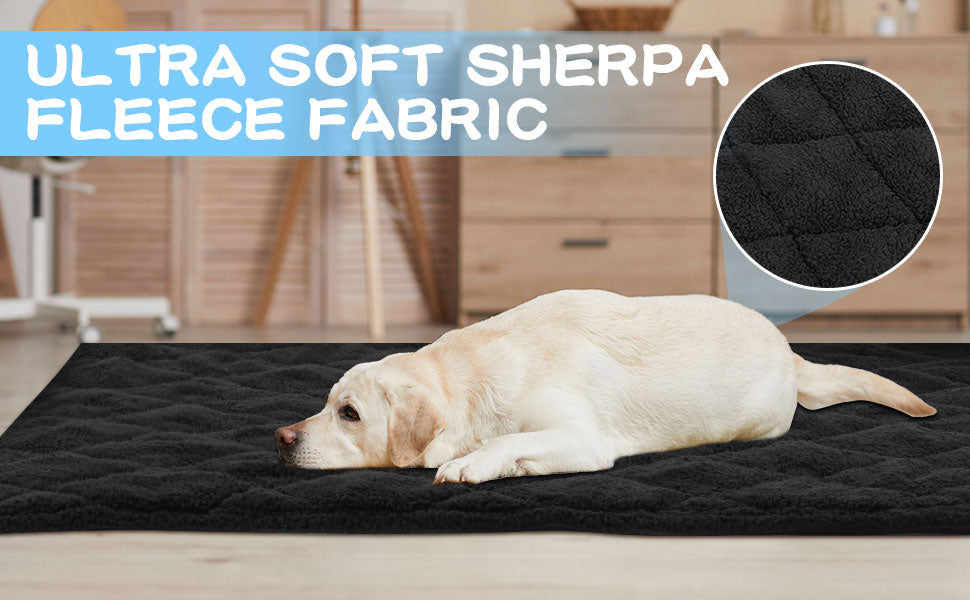 HOMBYS Indestructible Dog Bed for Crate,Large Waterproof Chew Proof Dog Bed,Reviserable Durable Dog Bed for Aggressive Chewers,Machine Washable Tough Dog Bed,Reversible Pee Proof Fleece Flat Dog Pad