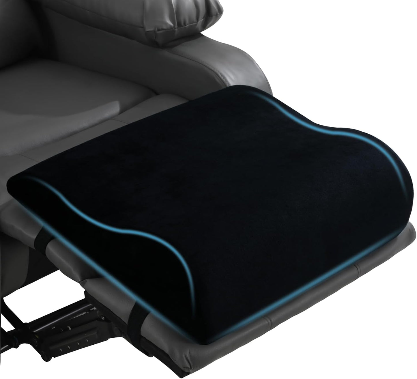 HOMBYS Extra Large Recliner Leg Pillow, Foam Foot Rest Cushion Wave Shape Recliner Footrest Extender, Multi Purpose Back & Lumbar Support Pillow for Bed, Sofa Couch