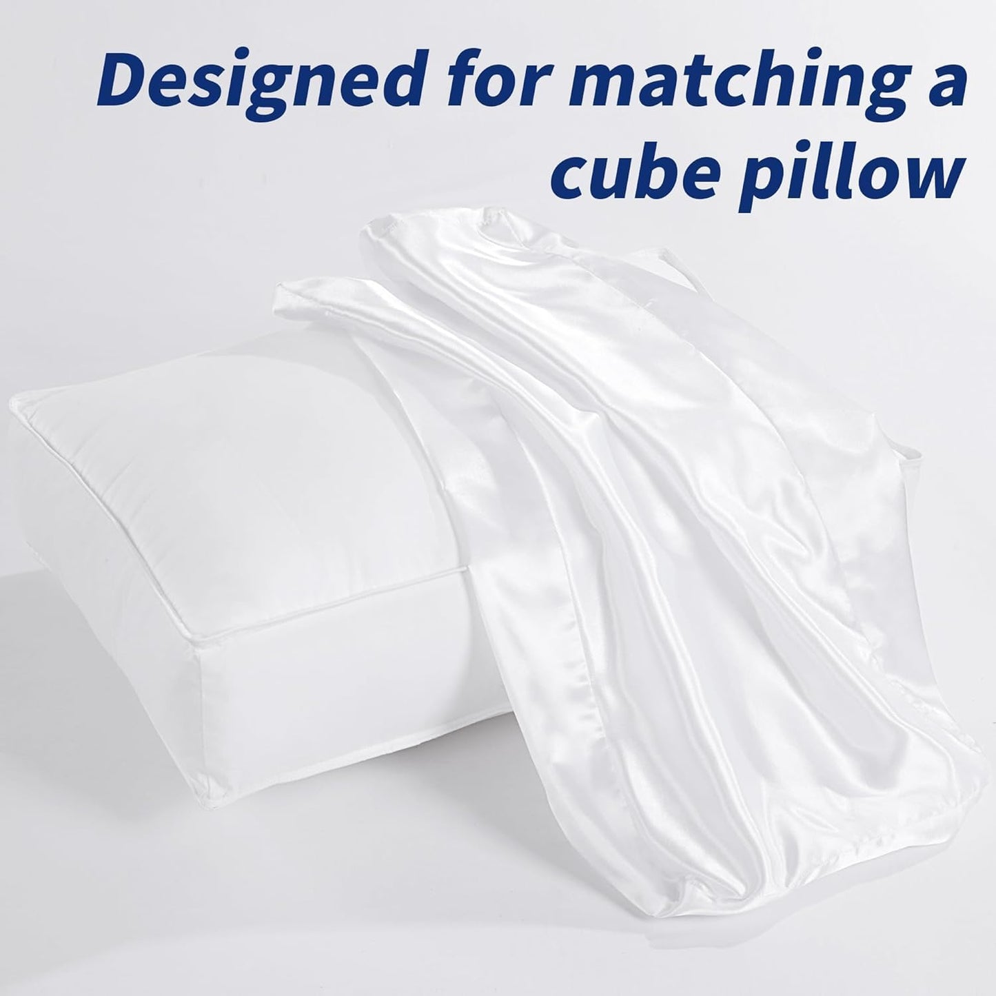 HOMBYS Pillowcase for Cube Pillow-Silky and Smooth Satin Pillowcase with Hidden Zip (ONLY Pillowcase) (24"x12"x5.5")